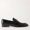 Bailey Embellished Croc-Effect Leather Loafers Bailey Embellished Croc-Effect Leather Loafers
