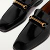 Bailey Chain-Embellished Patent-Leather Penny Loafers - CU Bailey Chain-Embellished Patent-Leather Penny Loafers - CU