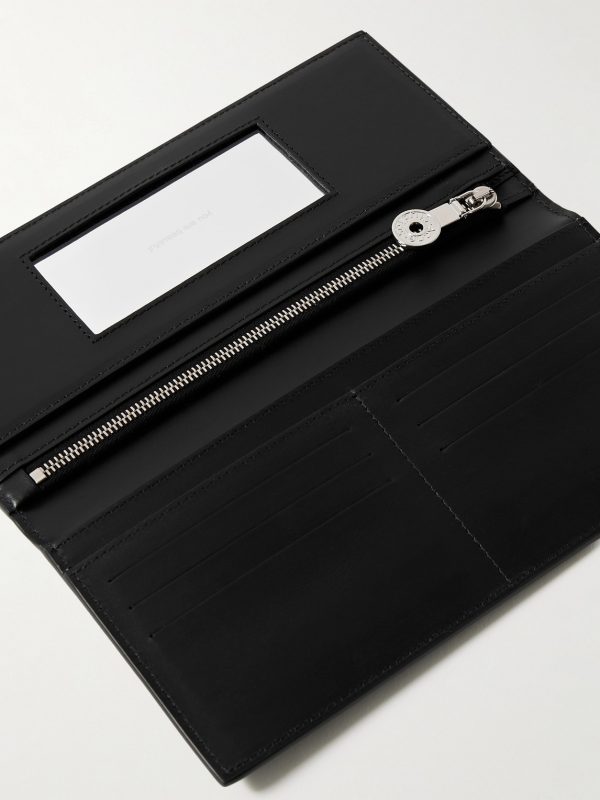 Logo-Print Cracked-Leather Bifold Wallet - E1 Logo-Print Cracked-Leather Bifold Wallet - E1