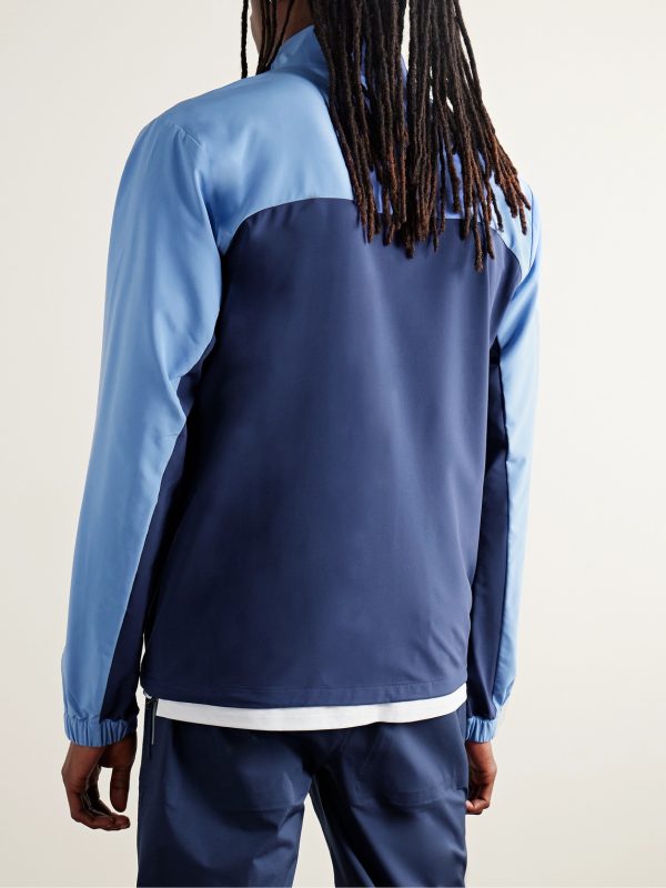 Dunes Logo-Print Colour-Block Stretch-Jersey Golf Jacket - BK