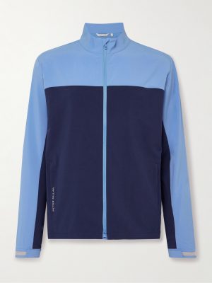Dunes Logo-Print Colour-Block Stretch-Jersey Golf Jacket Dunes Logo-Print Colour-Block Stretch-Jersey Golf Jacket