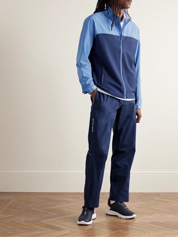 Dunes Logo-Print Colour-Block Stretch-Jersey Golf Jacket - OU
