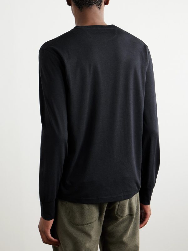 Slim-Fit Lyocell and Cotton-Blend Jersey T-Shirt - BK Slim-Fit Lyocell and Cotton-Blend Jersey T-Shirt - BK