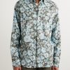 Button-Down Collar Floral-Print Lyocell Shirt - FR