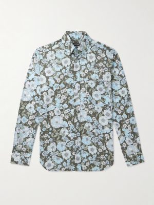 Button-Down Collar Floral-Print Lyocell Shirt Button-Down Collar Floral-Print Lyocell Shirt
