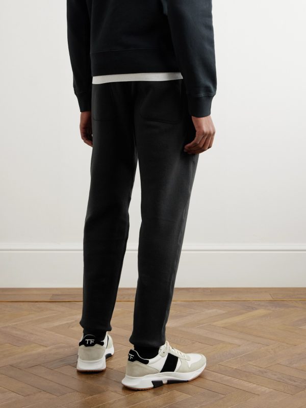 Tapered Garment-Dyed Cotton-Jersey Sweatpants - BK Tapered Garment-Dyed Cotton-Jersey Sweatpants - BK