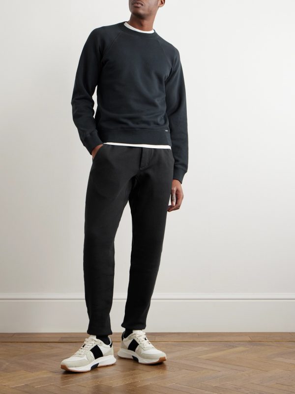 Tapered Garment-Dyed Cotton-Jersey Sweatpants - OU Tapered Garment-Dyed Cotton-Jersey Sweatpants - OU