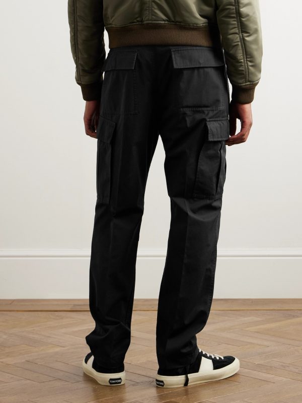 New Enzyme Straight-Leg Cotton-Twill Drawstring Cargo Trousers - BK New Enzyme Straight-Leg Cotton-Twill Drawstring Cargo Trousers - BK