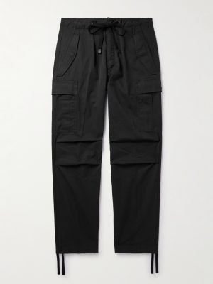 New Enzyme Straight-Leg Cotton-Twill Drawstring Cargo Trousers New Enzyme Straight-Leg Cotton-Twill Drawstring Cargo Trousers