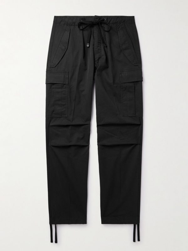 New Enzyme Straight-Leg Cotton-Twill Drawstring Cargo Trousers New Enzyme Straight-Leg Cotton-Twill Drawstring Cargo Trousers