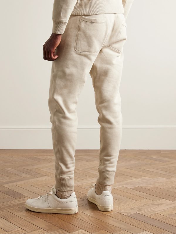 Tapered Garment-Dyed Cotton-Jersey Sweatpants - BK Tapered Garment-Dyed Cotton-Jersey Sweatpants - BK
