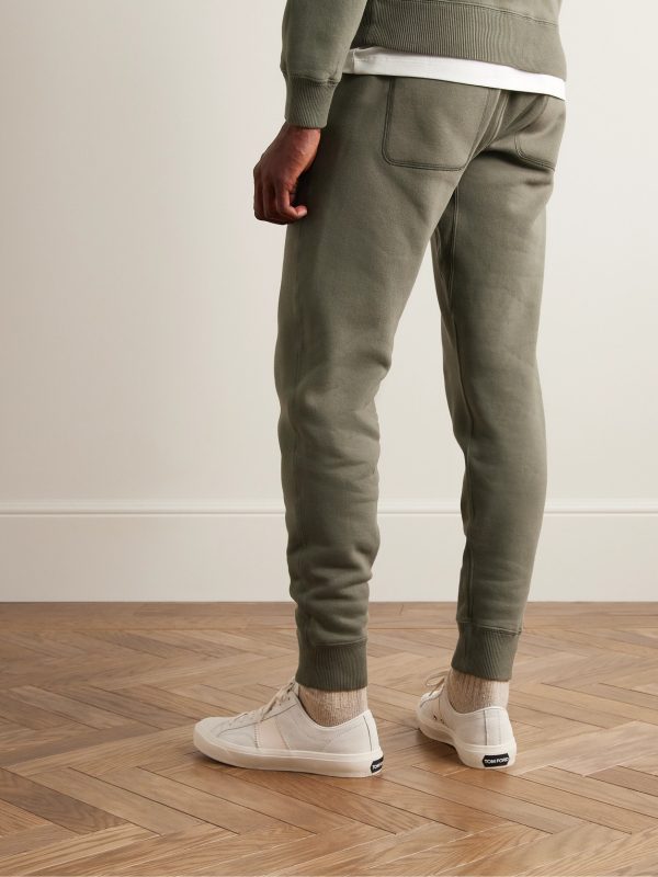 Tapered Garment-Dyed Cotton-Jersey Sweatpants - BK Tapered Garment-Dyed Cotton-Jersey Sweatpants - BK