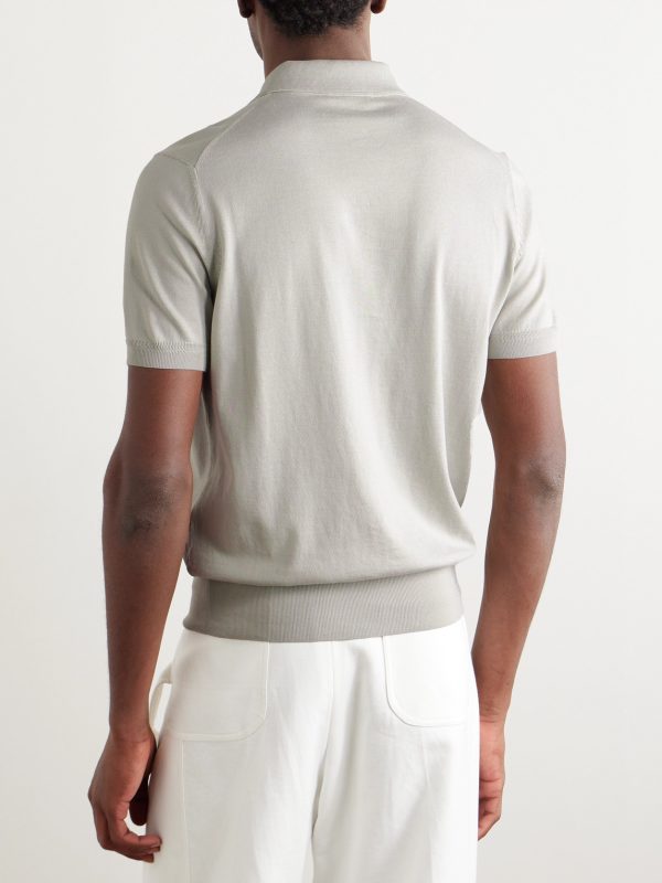 Slim-Fit Sea Island Cotton Polo Shirt - BK Slim-Fit Sea Island Cotton Polo Shirt - BK