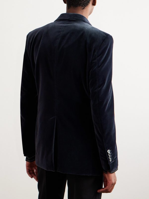 Atticus Slim-Fit Cotton-Velvet Blazer - BK Atticus Slim-Fit Cotton-Velvet Blazer - BK