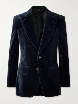 Atticus Slim-Fit Cotton-Velvet Blazer