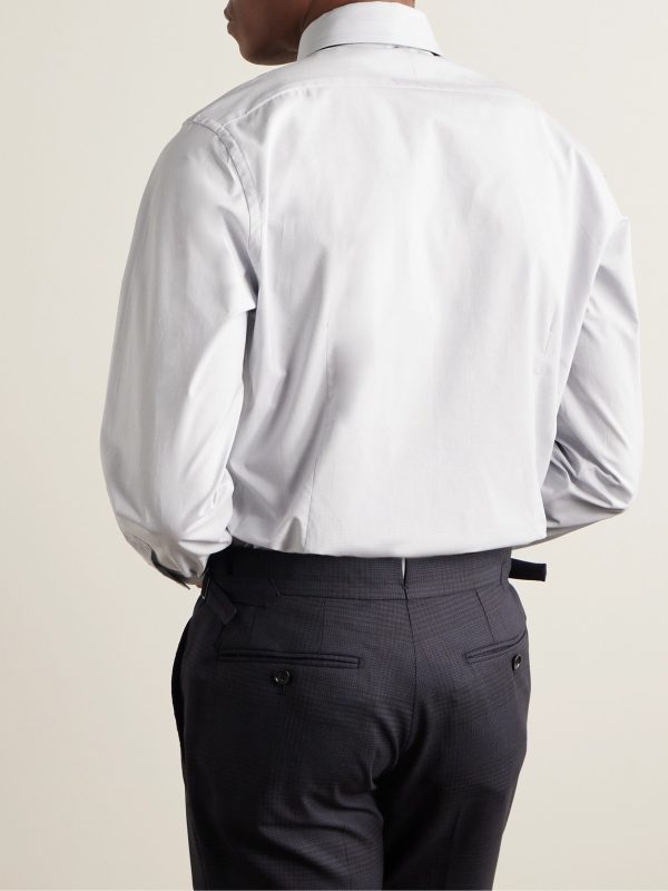 Slim-Fit Cutaway-Collar Prince Of Wales Checked Cotton-Poplin Shirt - BK Slim-Fit Cutaway-Collar Prince Of Wales Checked Cotton-Poplin Shirt - BK