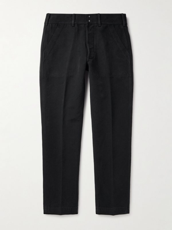 Straight-Leg Cotton-Twill Trousers