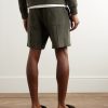Straight-Leg Cotton-Terry Shorts - BK Straight-Leg Cotton-Terry Shorts - BK