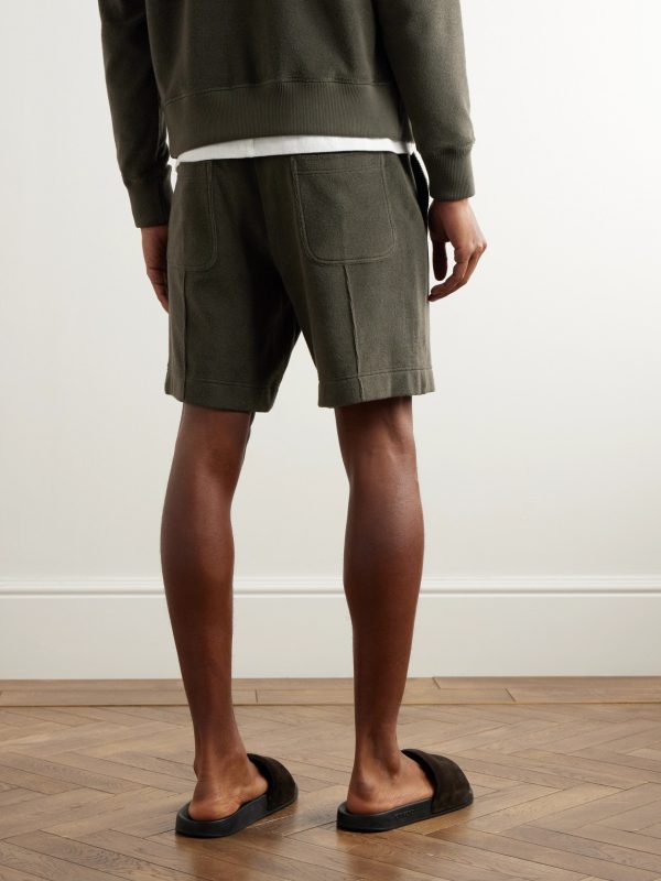 Straight-Leg Cotton-Terry Shorts - BK Straight-Leg Cotton-Terry Shorts - BK