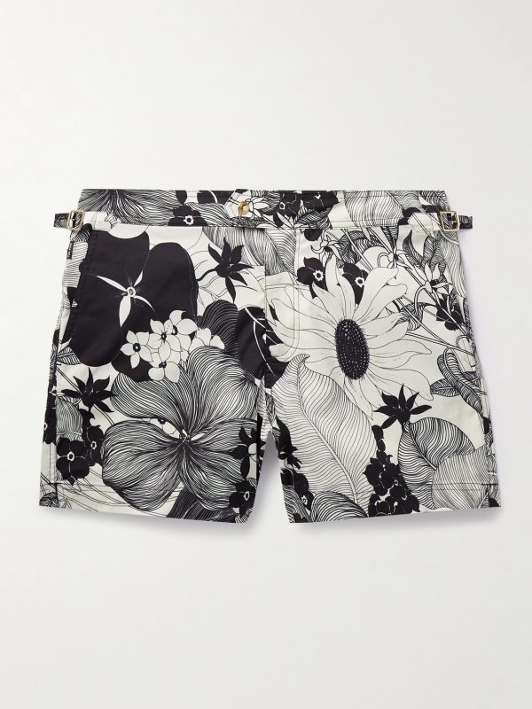 Slim-Fit Short-Length Floral-Print Swim Shorts Slim-Fit Short-Length Floral-Print Swim Shorts