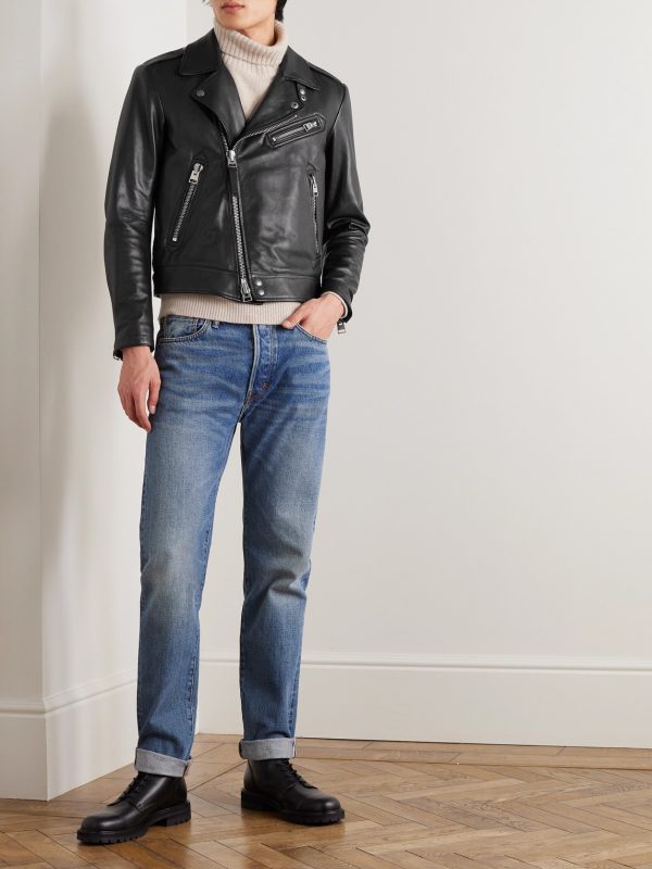 Full-Grain Leather Biker Jacket - OU Full-Grain Leather Biker Jacket - OU