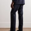 Straight-Leg Wool and Silk-Blend Tuxedo Trousers - BK Straight-Leg Wool and Silk-Blend Tuxedo Trousers - BK