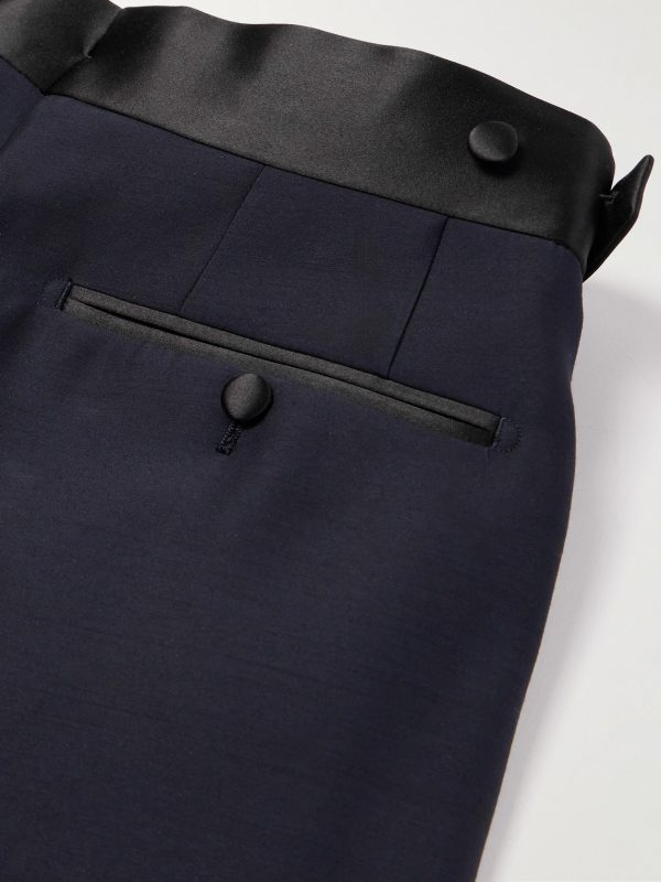 Straight-Leg Wool and Silk-Blend Tuxedo Trousers - CU Straight-Leg Wool and Silk-Blend Tuxedo Trousers - CU