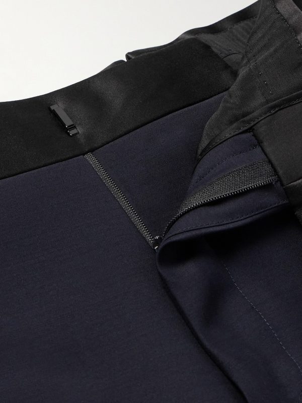 Straight-Leg Wool and Silk-Blend Tuxedo Trousers - E1 Straight-Leg Wool and Silk-Blend Tuxedo Trousers - E1