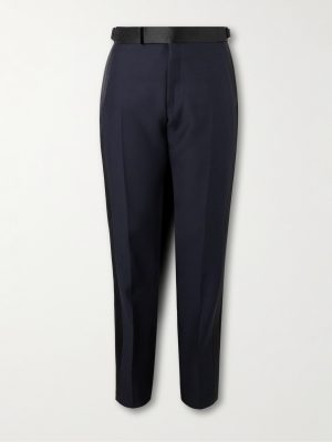 Straight-Leg Wool and Silk-Blend Tuxedo Trousers