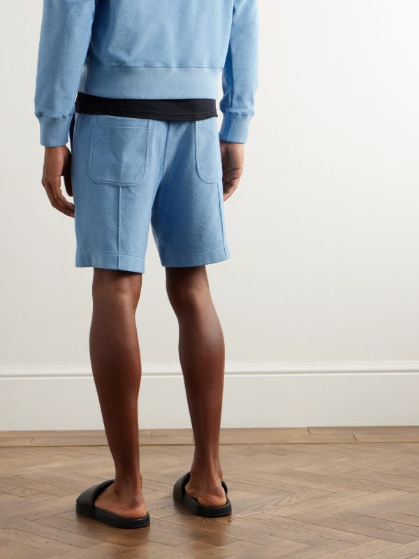 Straight-Leg Cotton-Terry Shorts - BK Straight-Leg Cotton-Terry Shorts - BK