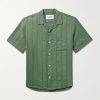 Camp-Collar Striped Cotton-Blend Seersucker Shirt