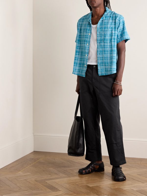 Herringbone Cotton Carpenter Trousers - OU Herringbone Cotton Carpenter Trousers - OU