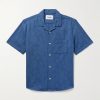 Camp-Collar Floral-Jacquard Cotton Shirt