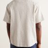 Camp-Collar Cotton-Jacquard Shirt - BK