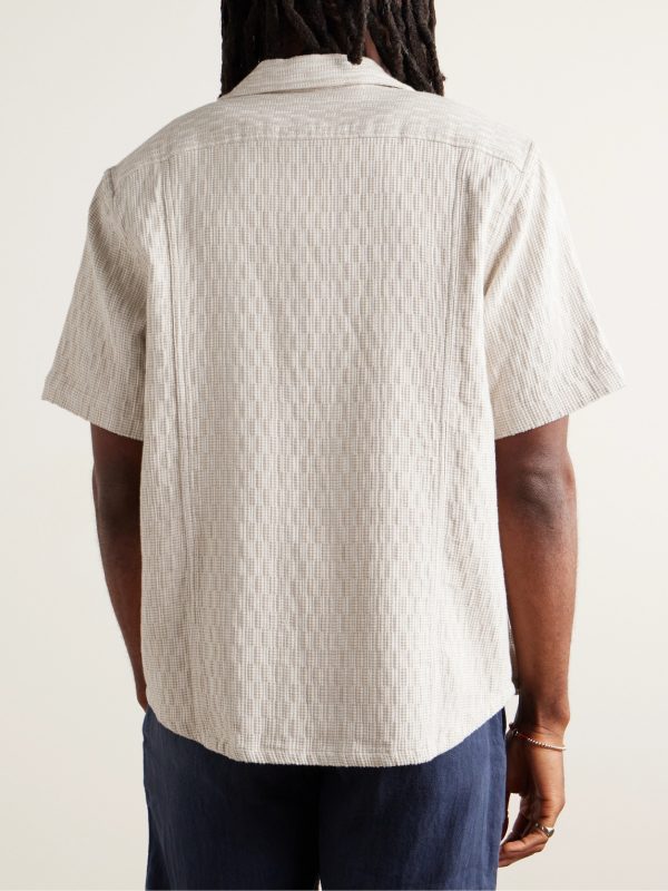 Camp-Collar Cotton-Jacquard Shirt - BK