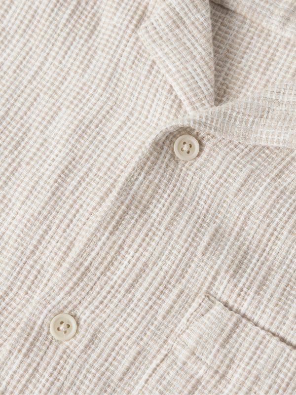 Camp-Collar Cotton-Jacquard Shirt - CU