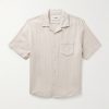Camp-Collar Cotton-Jacquard Shirt
