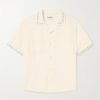 Hamsa Camp-Collar Embroidered Cotton Shirt Hamsa Camp-Collar Embroidered Cotton Shirt