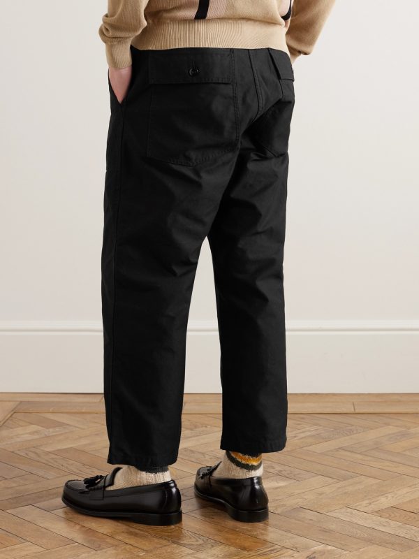 Wide-Leg Cotton Trousers - BK Wide-Leg Cotton Trousers - BK
