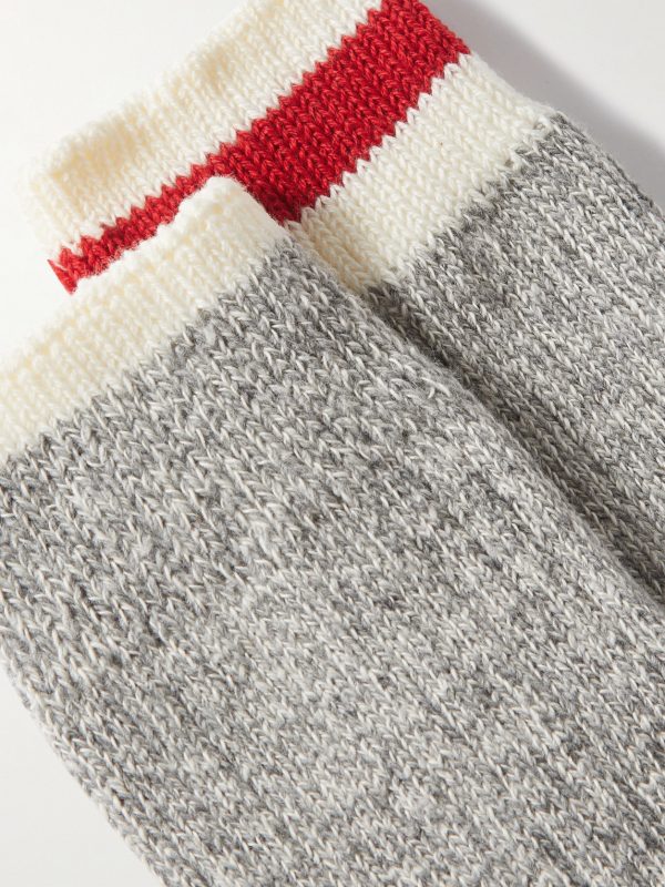 Rag Pack of Two Striped Ribbed Cotton-Blend Socks - CU Rag Pack of Two Striped Ribbed Cotton-Blend Socks - CU