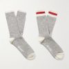 Rag Pack of Two Striped Ribbed Cotton-Blend Socks Rag Pack of Two Striped Ribbed Cotton-Blend Socks