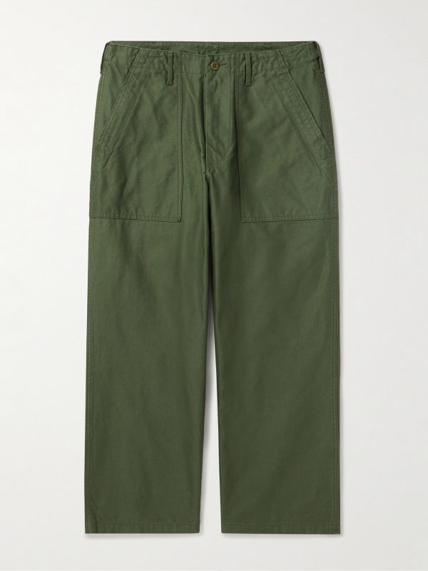 Wide-Leg Cotton Trousers