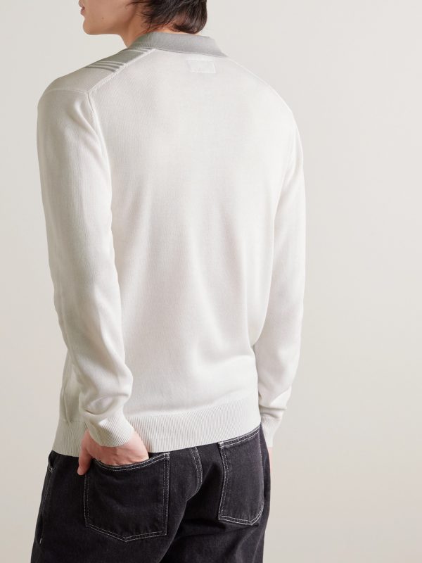 Striped Knitted Polo Shirt - BK Striped Knitted Polo Shirt - BK