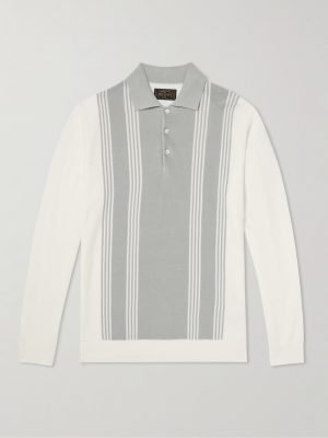 Striped Knitted Polo Shirt Striped Knitted Polo Shirt