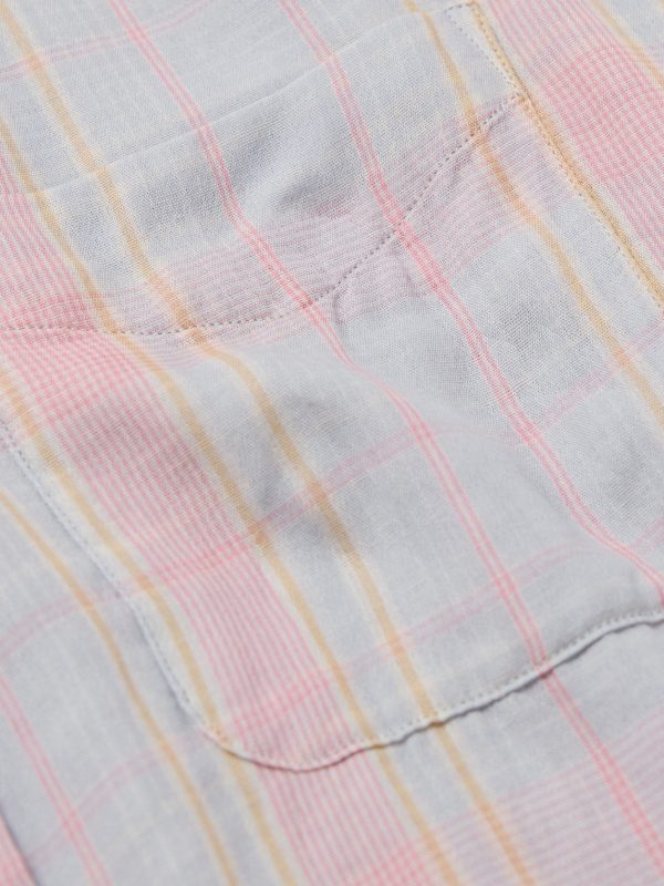 Button-Down Collar Checked Cotton-Gauze Shirt - CU