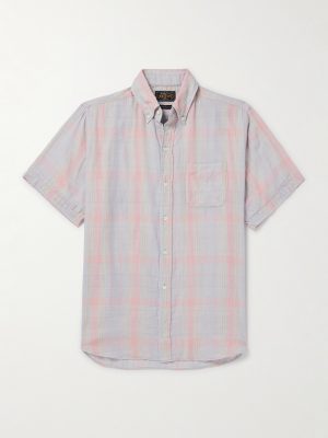 Button-Down Collar Checked Cotton-Gauze Shirt Button-Down Collar Checked Cotton-Gauze Shirt