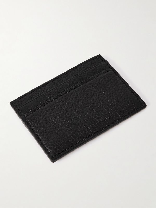 Logo-Embellished Full-Grain Leather Cardholder - BK Logo-Embellished Full-Grain Leather Cardholder - BK