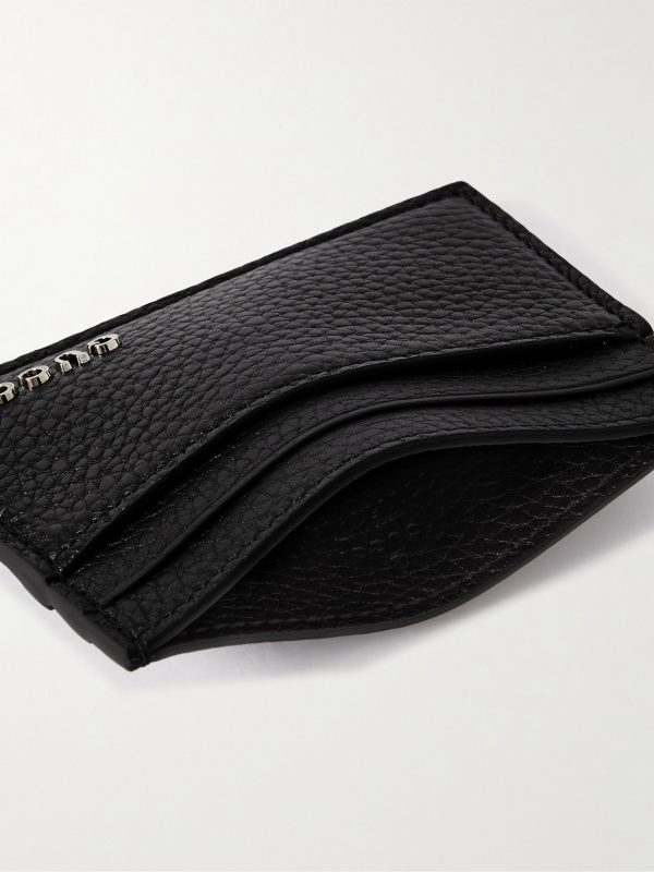 Logo-Embellished Full-Grain Leather Cardholder - E1 Logo-Embellished Full-Grain Leather Cardholder - E1