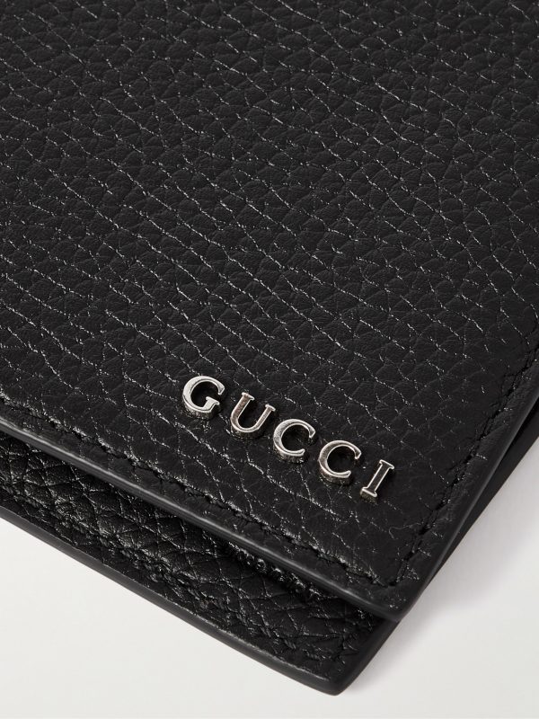 Logo-Embellished Full-Grain Leather Billfold Wallet - CU Logo-Embellished Full-Grain Leather Billfold Wallet - CU