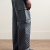 Straight-Leg Logo-Jacquard Coated Cargo Jeans - BK